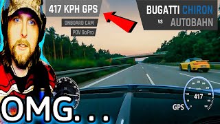 American Blown Away By Bugatti Chiron on Autobahn  417 KPH [upl. by Yokum]