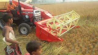 Mini Harvester Machine on MF 9500 58HP [upl. by Kennard]