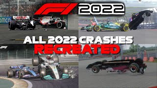 F1 2022 GAME RECREATING ALL CRASHES FROM THE 2022 SEASON [upl. by Revilo]