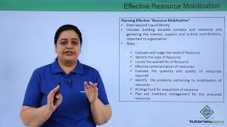 Class 11th – Effective Resource Mobilization  Entrepreneurship  Tutorials Point [upl. by Graniela]