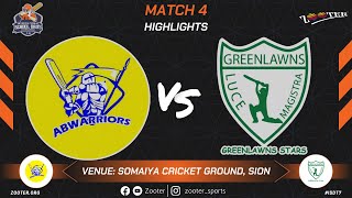 MATCH 4 HIGHLIGHTS  AB WARRIORS vs GREENLAWNS STARS  INTERNATIONAL SCHOOL DADS 7O [upl. by Arria]