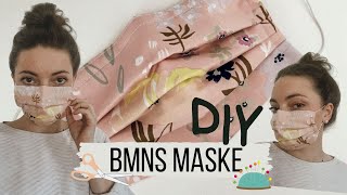 ✂️ BMNS Maske  Behelfs Mundschutz nähen DIY TUTORIAL [upl. by Farro]