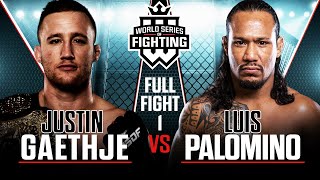 Full Fight  Justin Gaethje vs Luis Palomino Lightweight Title Bout  WSOF 19 2015 [upl. by Cranston]