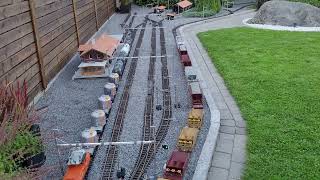 Gscale RhB freight trains at Filisur station [upl. by Maryrose]