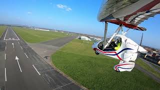 Touch and go at LeeonSolent Airfield in a PulsR flexwing microlight [upl. by Acirehs]