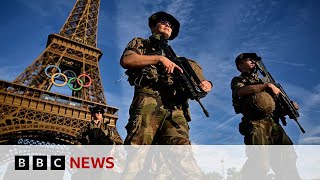 Paris Olympics 75000 troops on the streets as Games near  BBC News [upl. by Dilan550]