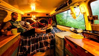 Van Camping In Rain Storm And Flood Conditions Relaxing Rain Camping  Part 1 [upl. by Ikilisav]