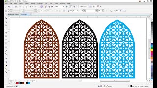 Metal grill design CNC laser cutting machine in CorelDraw  CNC Cutting  Doctor Design [upl. by Ahseinod]