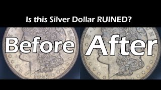 How To Restore A Silver Dollar With Acetone  Is This Morgan Dollar Ruined [upl. by Aicilat]