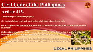 10 Types Of Immovable Property  Immovable Property Definition  Civil Code Article 415 [upl. by Rexford]