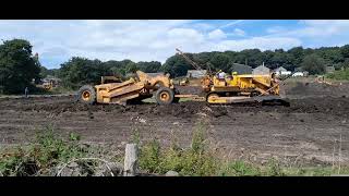 vintage caterpillar D7 cable scraper box Track Marshall 90 dozer pushing Cromford steam rally 2024 [upl. by Doble]