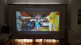 Unboxing and review of a Excelvan PVC Collapsible Projection Screen HD Portable Projector [upl. by Glory364]