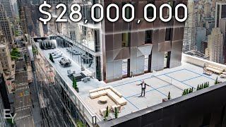 Inside a 28000000 NYC Apartment with a Private Pickle Ball Court [upl. by Tindall543]