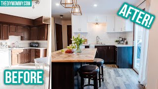 DIY Kitchen Renovation with incredible BEFORE amp AFTER makeover  The DIY Mommy [upl. by Toney321]