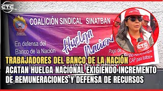 Trabajadores del Banco de la Nación acatan huelga nacional exigiendo incremento de remuneraciones [upl. by Yerfoeg929]