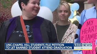 UNC students file petition to let banned student attend graduation [upl. by Llecrup696]