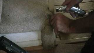 Pet Damage Carpet On Corner Of Stair A Creative Carpet Repair Tutorial [upl. by Llerref]