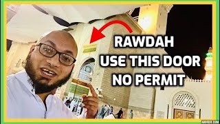 Ep13 How to visit Rawdah WITHOUT permit Use THIS DOOR NO Nusuk App Umrah Hajj 2024 [upl. by Loftis3]