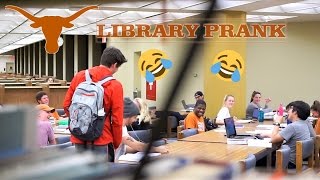 BLASTING EMBARRASSING MUSIC IN LIBRARY PRANK UT AUSTIN [upl. by Aidil]