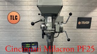 Cincinnati Milacron PF25 Power Feed DRO Mill Milling Machine Fräsmaschine Fräsmaskin Freesmachine [upl. by Neelik]