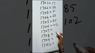 17 ka table learn easy😎💞maths mathtricks tablelearningtrick mathematics [upl. by Anirdua734]