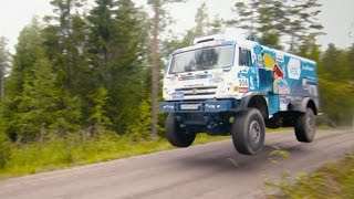 Kamaz T4 Dakar Truck Chases a Volkswagen Polo R WRC [upl. by Amin590]