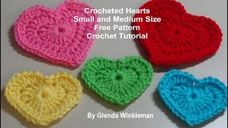 Crochet Hearts Crochet Tutorial  Free Pattern [upl. by Daly]