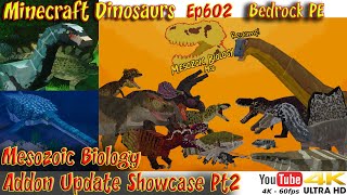 Mesozoic Biology Addon Showcase Updated 2023 Pt2 4K60FPS Minecraft Bedrock PE Dinosaurs Ep602 [upl. by Abbott]