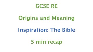 GCSE RE Eduqas  Inspiration amp the Bible 5min recap [upl. by Rachele]