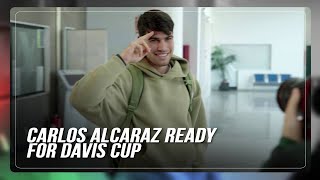 Carlos Alcaraz arrives in Malaga ahead of Davis Cup clash  ABSCBN News [upl. by Yelsnit]