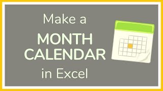 How to Create a Month Calendar in Excel  Tutorial 📆 [upl. by Caras851]