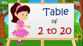 Table of 2 to 20  Multipplication Table 2 to 20  Elearning studio [upl. by Giavani158]