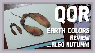 QOR Earth Colors Set Review and Swatching  also an autumn painting [upl. by Aprile]