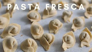 PASTA FRESCA come prepararla SENZA UOVA  Cappelletti fatti in casa [upl. by Ennayd]