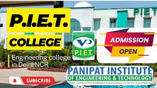 Panipat Institute of engineering and technology PIET  College Tour  Full Vlog piet [upl. by Woolley]