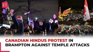 Brampton Thousands take out solidarity rally against Khalistani attacks on Hindu temples in Canada [upl. by Oxley]