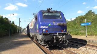 BB27300 et VB2N  Départ de la gare de Santeuil le Perchay sur la ligne J du Transilien [upl. by Cooperman]