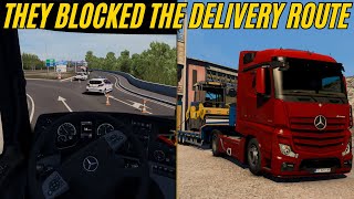 Road closure ruined delivery  We changed course involuntarily  ETS2 v152  ProMods 272 [upl. by Ahsyekat343]