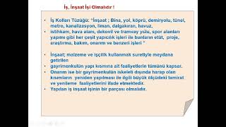 Ders11 İNŞAAT MUHASEBESİ UYGULAMALARI [upl. by Iilek303]