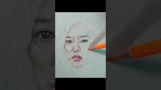 Drawing of Kim Ji Won In progress ❤ kimjiwon kdrama sketching drawing [upl. by Lairret]