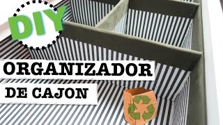 COMO HACER ORGANIZADOR DE CAJON DE CARTON RECICLADO  FACIL [upl. by Aistek]