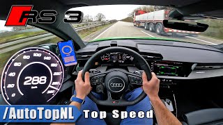 2022 Audi RS3 Sportback 8Y  TOP SPEED 288KMH on Autobahn by AutoTopNL [upl. by Kelbee770]