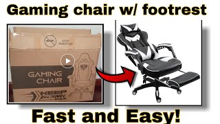 HOW TO ASSEMBLE A GAMING CHAIR w FOOTREST [upl. by Apfel267]