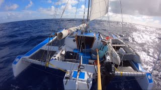 Sailing to Hawaii Singlehanded on a Small Trimaran Between Two Hurricanes [upl. by Aihsat284]