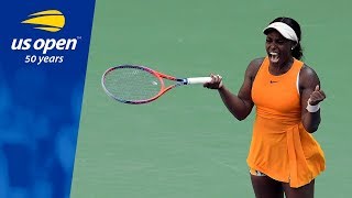 2017 US Open Champion Sloane Stephens Tested on Arthur Ashe Stadium [upl. by Eynahpets]