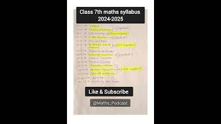 Class 7th maths syllabus 20242025 mathshorts class7maths class7 class7th cbseclass7 viral [upl. by Merete]