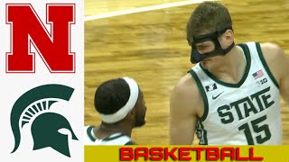 NEBRASKA vs MICHIGAN ST Basketball Game Full Highlights 2024 [upl. by Bunni]