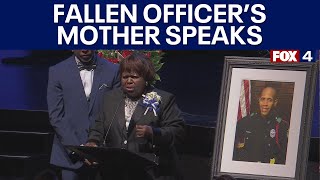 Fallen Dallas Police Officer Darron Burks mother speaks at her sons funeral [upl. by Ardnasil274]