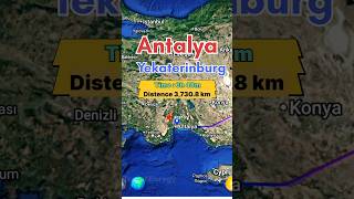 Antalya to Yekaterinburg flight Route ✈️ travelmap flightpath travel flightroute [upl. by Undry]