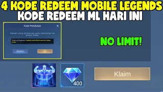 NO LIMIT 4 KODE REDEEM ML HARI INI KODE REDEEM MOBILE LEGENDS KODE REDEEM ML TERBARU NOVEMBER 2024 [upl. by Eniamej]